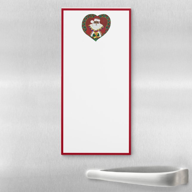 African American Santa Claus Magnetic Notepad (In Situ)