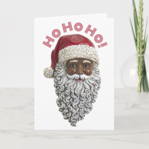 African American Santa Claus Merry Christmas Card