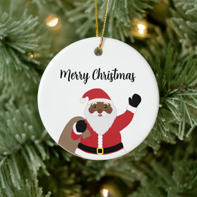 African American Santa Claus Ornament  (Tree)