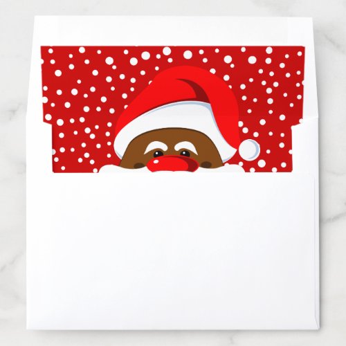 African_American Santa Claus red Christmas Window  Envelope Liner