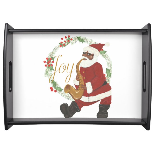 African American Santa Claus Serving Tray (Front)