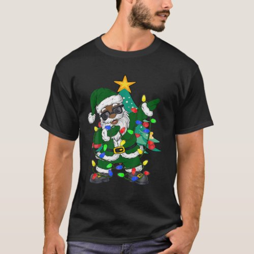 African American Santa Claus Ugly Christmas 2021 T_Shirt