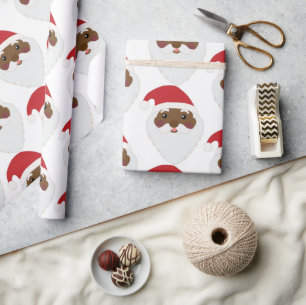 African American Santa Claus Wrapping Paper
