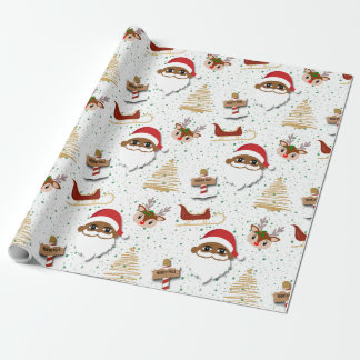African American Santa Claus Wrapping Paper