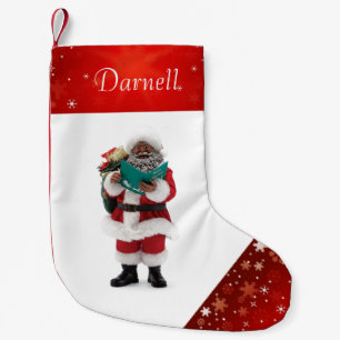 African American Santa Custom Christmas Stocking
