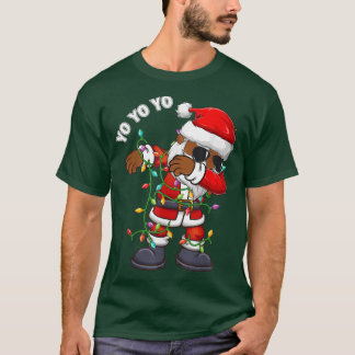 African American Santa Dabbing Tree Lights Xmas Bo T-Shirt