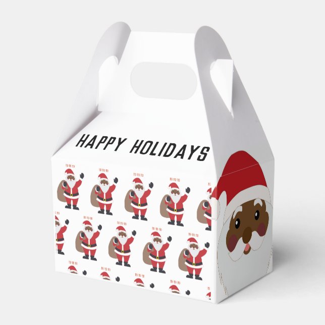 African American Santa Favor Boxes (Back Side)