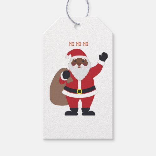 African American Santa  Gift Tags