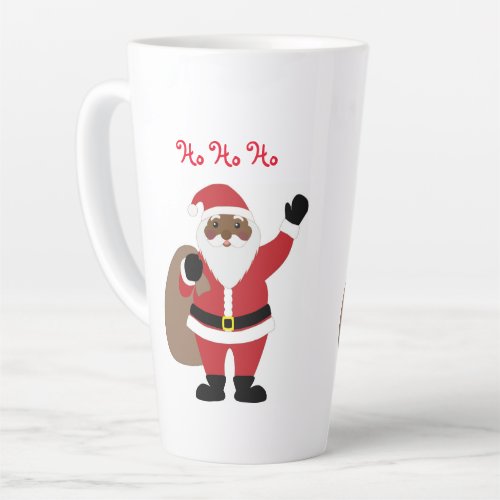 African American Santa  Latte Mug
