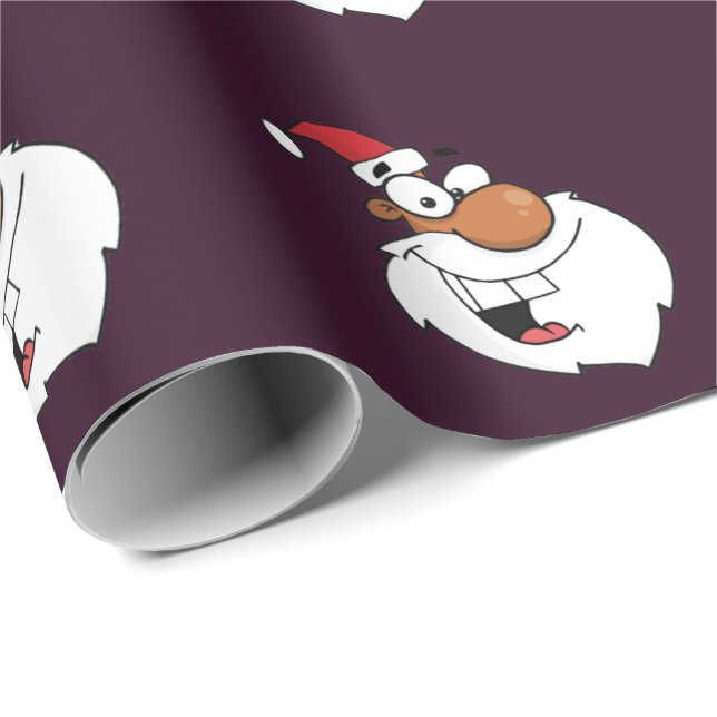 African American Santa Making Naughty List Wrapping Paper (Roll Corner)
