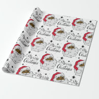 African American Santa Merry Christmas Wrapping Paper