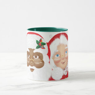 African American Santa & Mrs Claus Christmas Mug