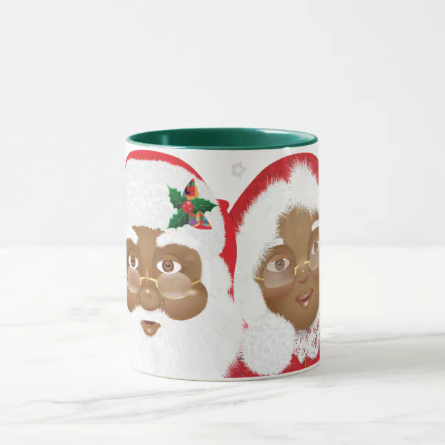 African American Santa & Mrs Claus Christmas Mug | Zazzle