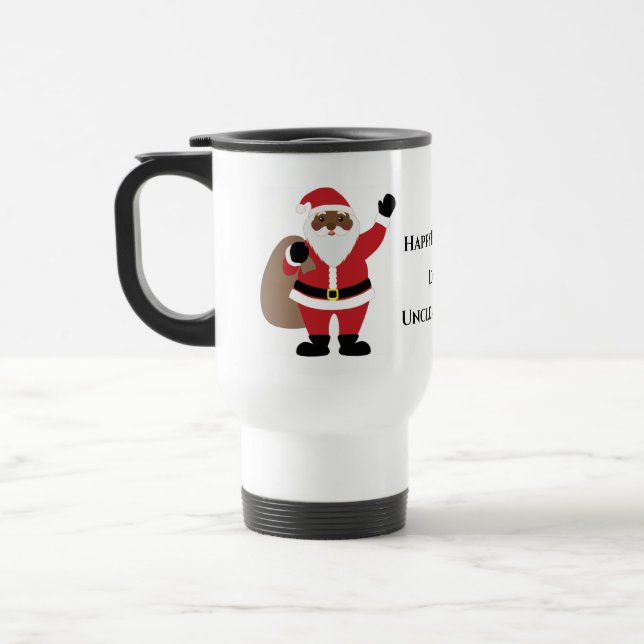 African American Santa Thermal Tumbler Travel Mug (Left)
