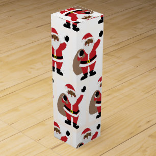 African American Santa Wine Box