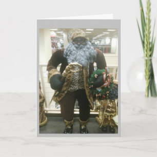 AFRICAN AMERICAN SANTA WISHES HOLIDAY CARD