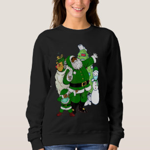 African American Santa With Mask Christmask Christ Sweatshirt