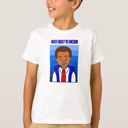 African American Schoolboy Most Likely to Succeed T_Shirt