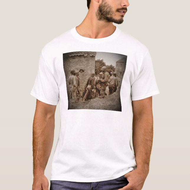 African American Servicemen Clearing Buildings T-Shirt (Front)