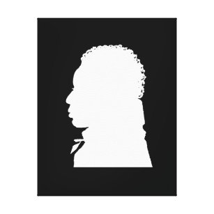 African American Silhouette left facing Canvas Print