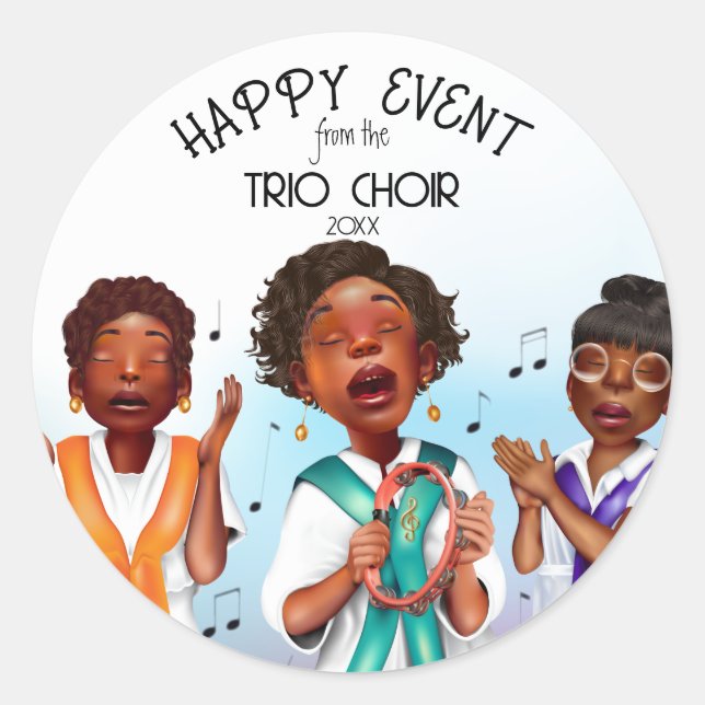 African American Singers Classic Round Sticker (Front)