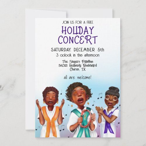 African American Singers Holiday Invitation