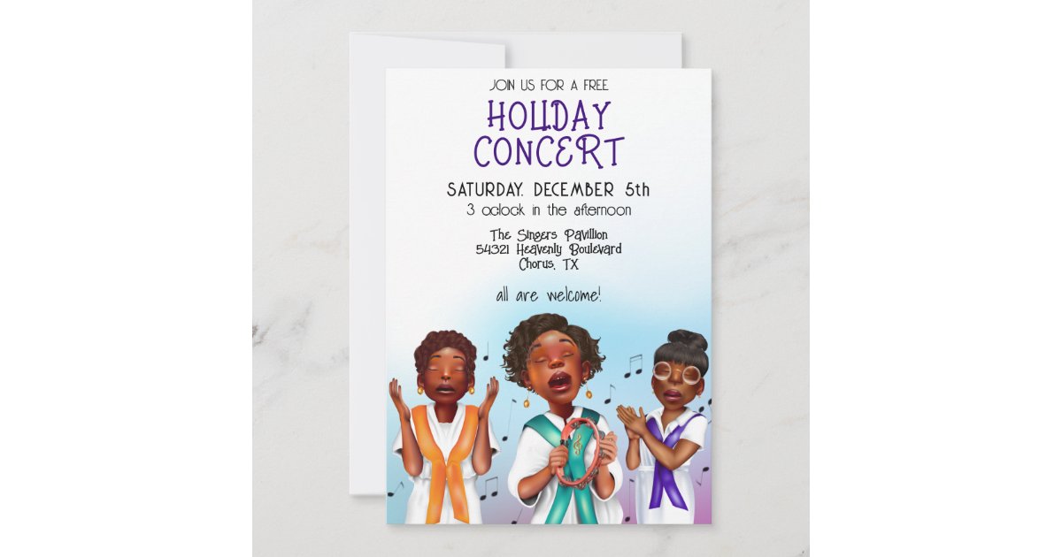 African American Singers Holiday Invitation | Zazzle