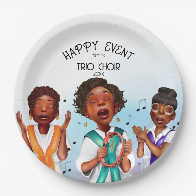 African American Singers Paper Plates (Front)