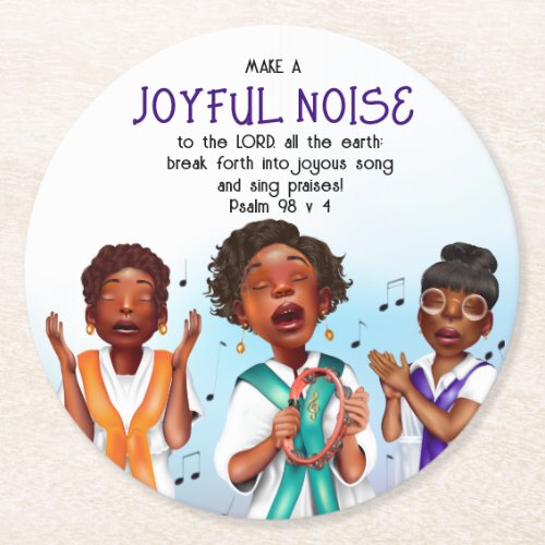 African American Singers Round Paper Coaster