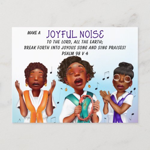 African American Singers Scripture Holiday Postcard