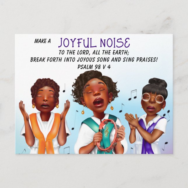 African American Singers Scripture Holiday Postcard (Front)