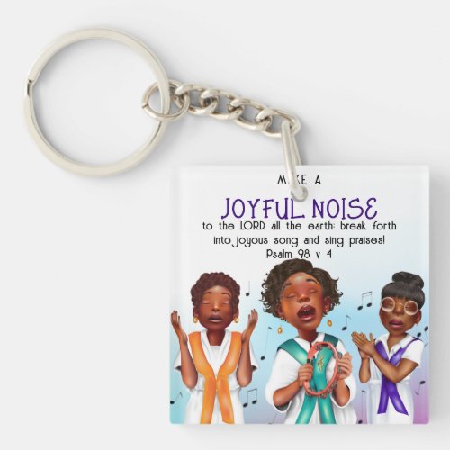 African American Singers Scripture Keychain