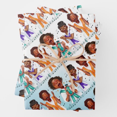 African American Singers Wrapping Paper Sheets