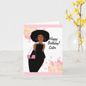 African American Sister Happy Birthday Card | Zazzle