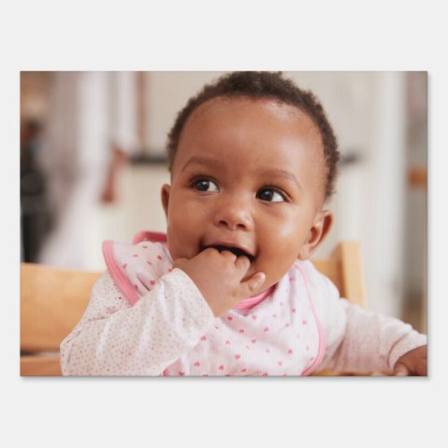 AFRICAN AMERICAN SMILING BABY GIRL PROLIFE SIGN
