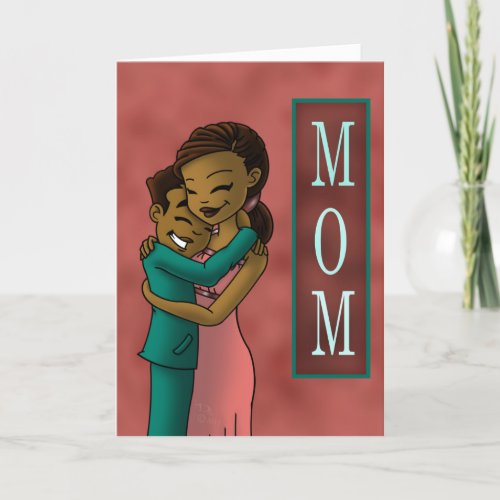 African American Son and Mother Card