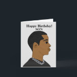 African American Son Birthday Card<br><div class="desc">This cool Birthday card for a son,  features a young African American male.  Send a card to your loved one that's relatable and expresses your message the way you intended.</div>