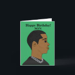 African American Son Birthday Card<br><div class="desc">This Card features a young African American male wearing a black shirt.  Send a card to your loved one that's relatable and expresses your message the way you intended.</div>