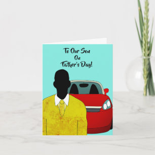 African American Son Father's Day Suit & Tie Card