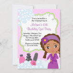 African American Spa Birthday Party Invitation at Zazzle