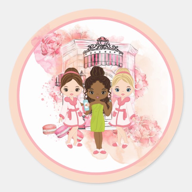 African American Spa Invitation Sticker (Front)