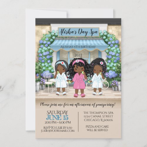 African American Spa Party Invitation