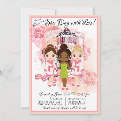 African American Spa Party Invitation