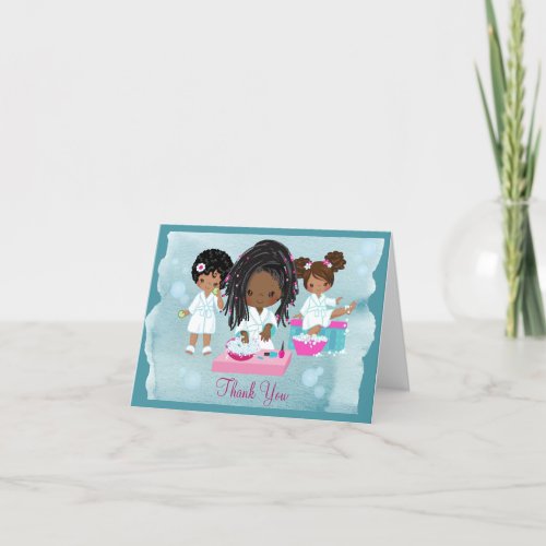 African American Spa Party Thank You Cards