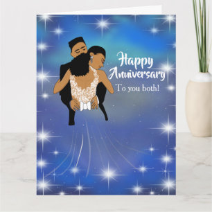 African American Starry Skies Anniversary Card