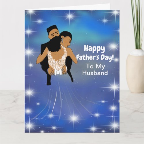 African American Starry Skies Husband Fathers Day Card