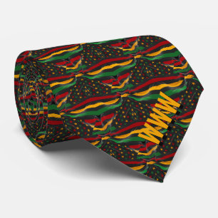 African American Stars and Stripes Monogram Neck Tie
