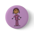 African American Stick Figure Nurse