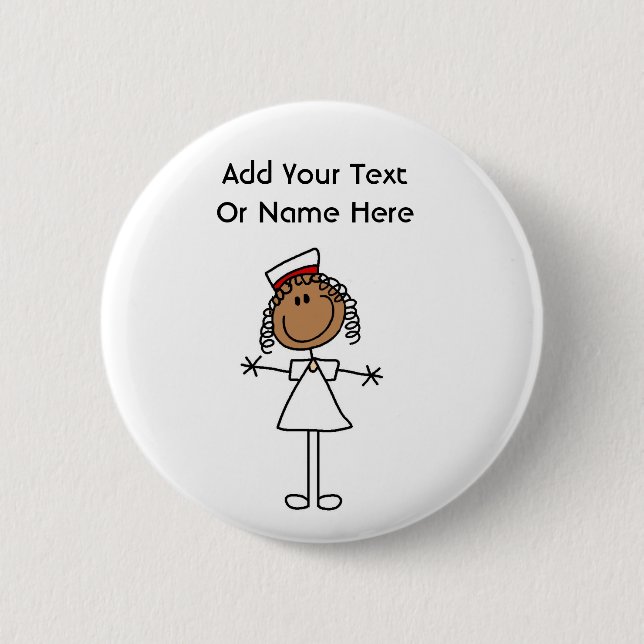 African American Stick Figure t-shirts and Gifts Button (Front)