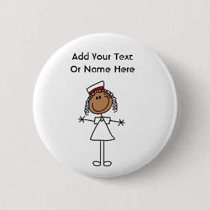 African American Stick Figure t-shirts and Gifts Button